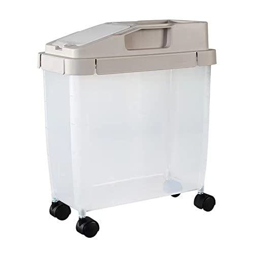 10 KG Rice Storage Container with Wheel Moistureproof Airtight Rice  Dispenser Plastic Storage Container for Bulk Cereal Pet Food