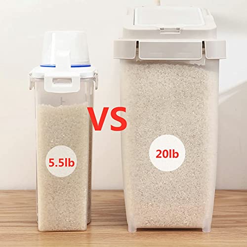 Uppetly Large Airtight Food Storage Container Bin, 20-lb Dry Food Rice Container with Lid-Lock Handle and Measuring Cup. Cereal, Flour Dog Cat Pet
