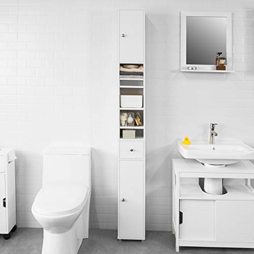 AOJEZOR Small Bathroom Storage Cabinet Organizer-White