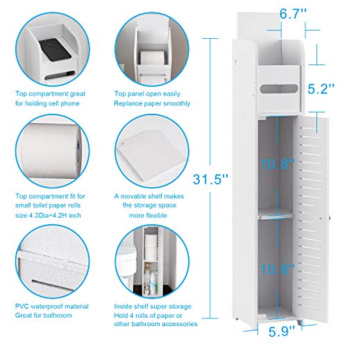 Small Bathroom Floor Corner Cabinet Toilet Paper Storage Holder Organizer  Shelf